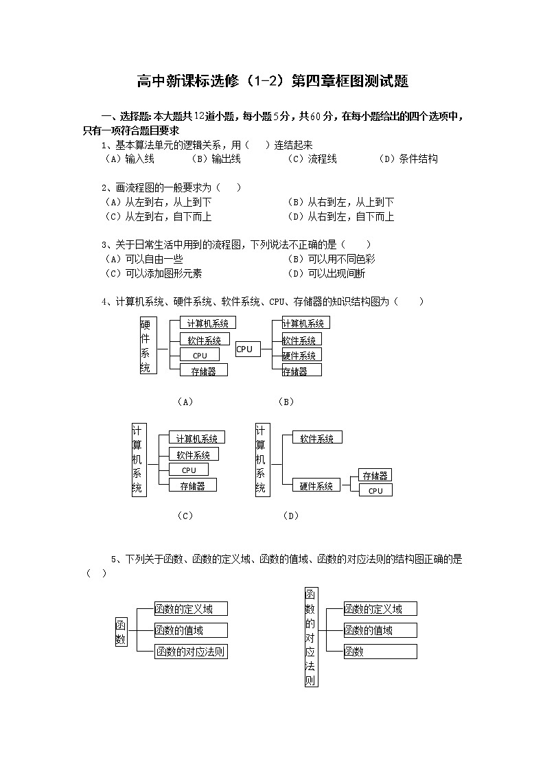 《框图》同步练习7 新人教B版选修1—201