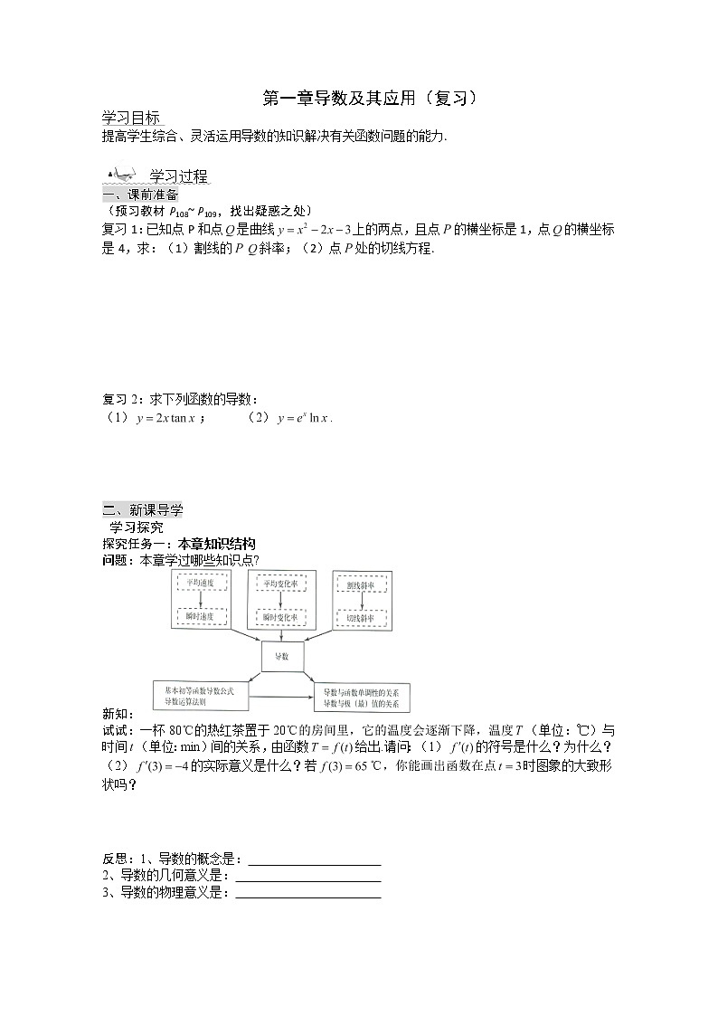 高二新课程数学第一章《导数及其应用》复习学案（新人教A版）选修2-201