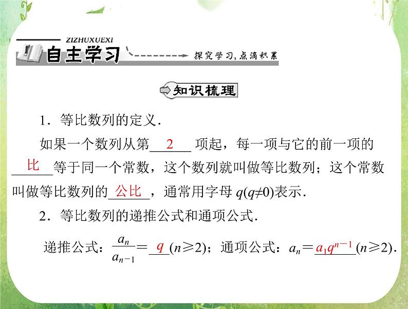 2012高二数学典例精析课件第二章 2.4  2.4.1 《等比数列的定义及通项公式》（人教A版必修五）第2页