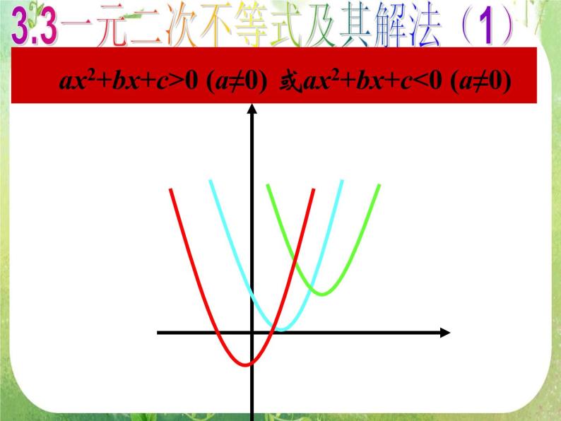 北京市房山区周口店中学高一数学课件《3.3一元二次不等式及其解法》01