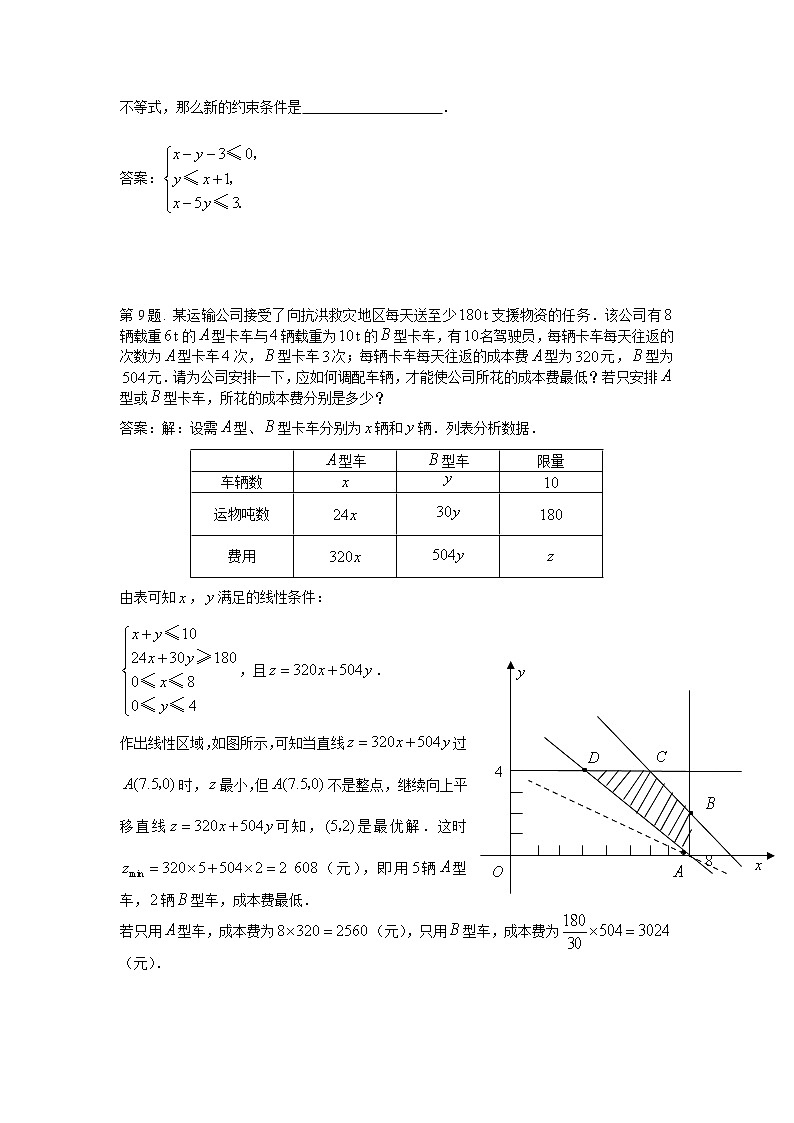 数学：3.3《二元一次不等式（组）与简单的线性规划问题》同步练习（新人教A版必修五）第3页