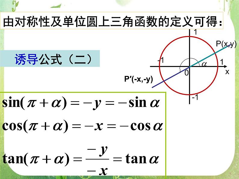浙江省乐清市白象中学高中数学人教A版必修4：《三角函数的诱导公式》课件第5页
