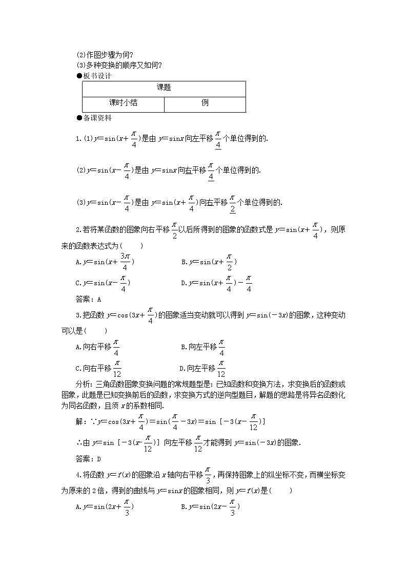 高中数学人教必修4：1．5　函数y=Asin（ωx+ψ）　教案203