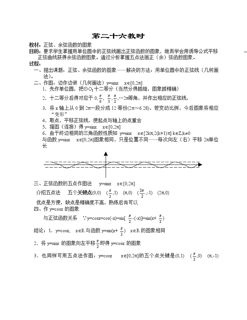 高一数学第四章教案---正弦、余弦函数的图象01