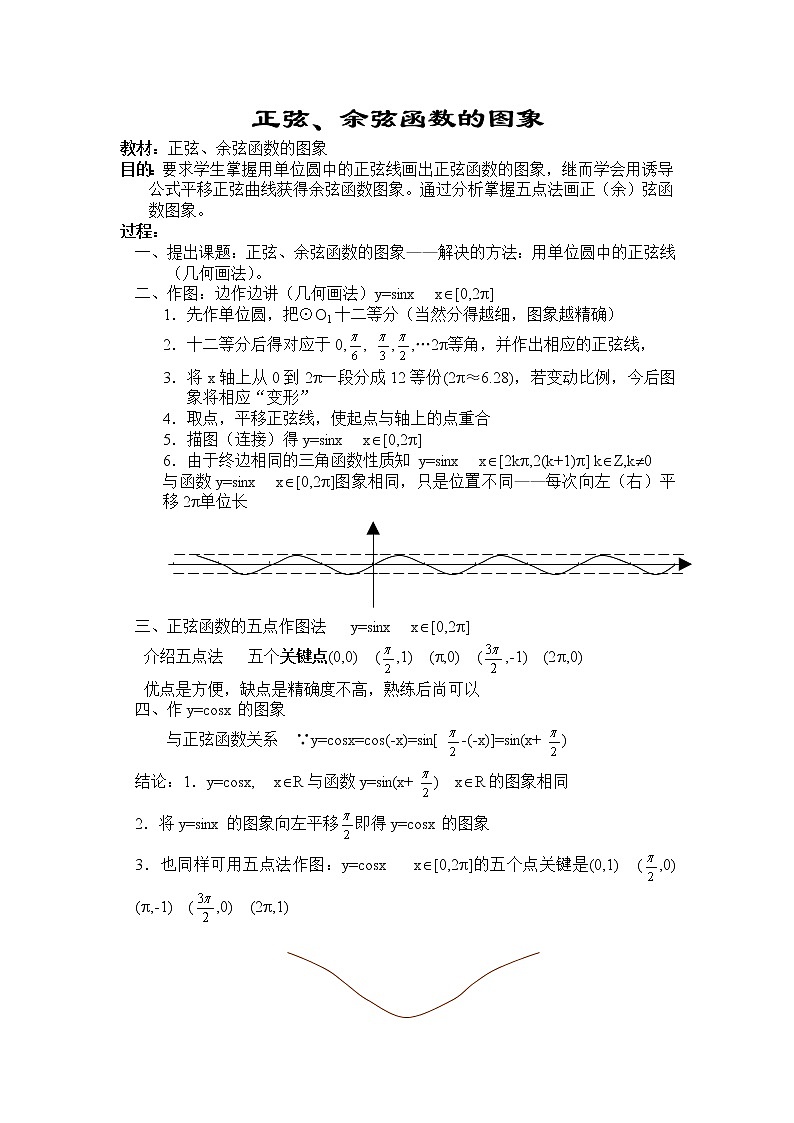 《正弦、余弦函数的图象》教案4第1页