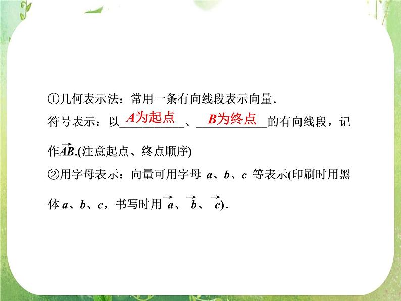 2013-2014学年高一数学必修4（人教A版）配套课件+章末专题整合：2.1《平面向量的实际背景及基本概念》课件06