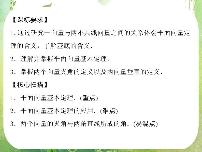 高一数学《2.3.1平面向量的基本定理及坐标表示》课件2新课程（新课标人教A版）必修四第2页