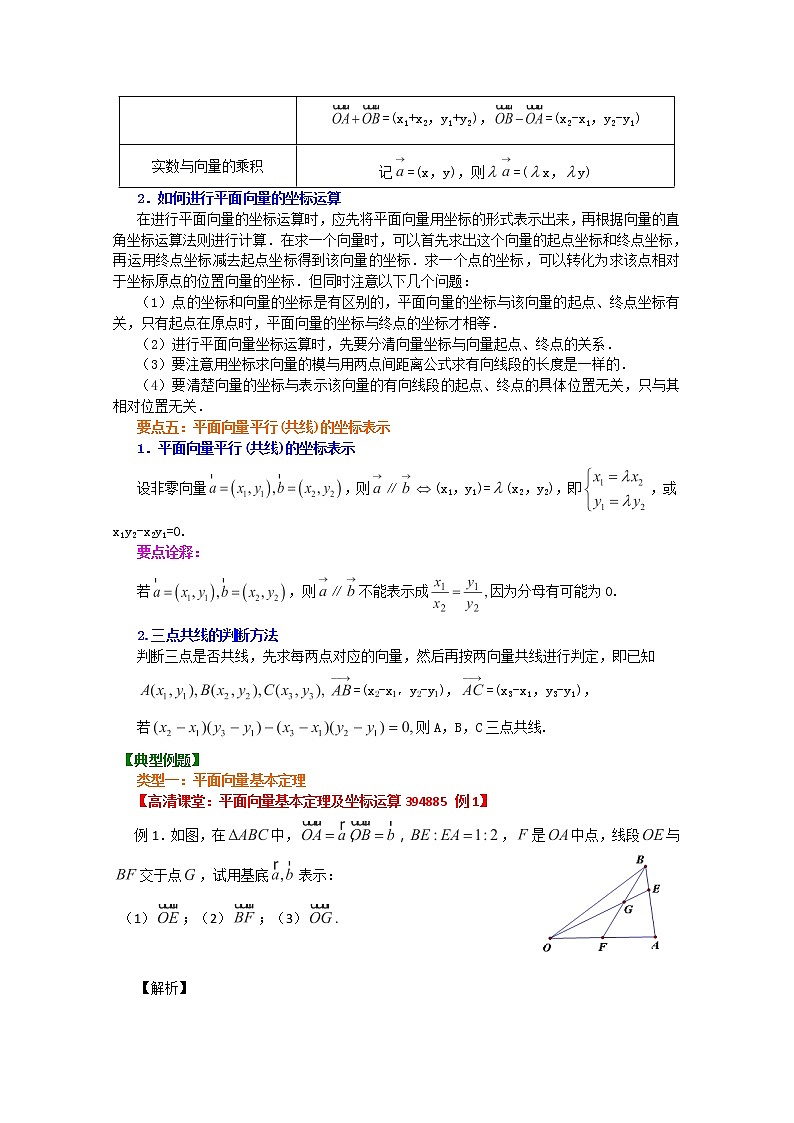 北京四中高一数学同步复习向量 知识讲解《平面向量的基本定理及坐标表示》提高（人教A版，必修4）第3页