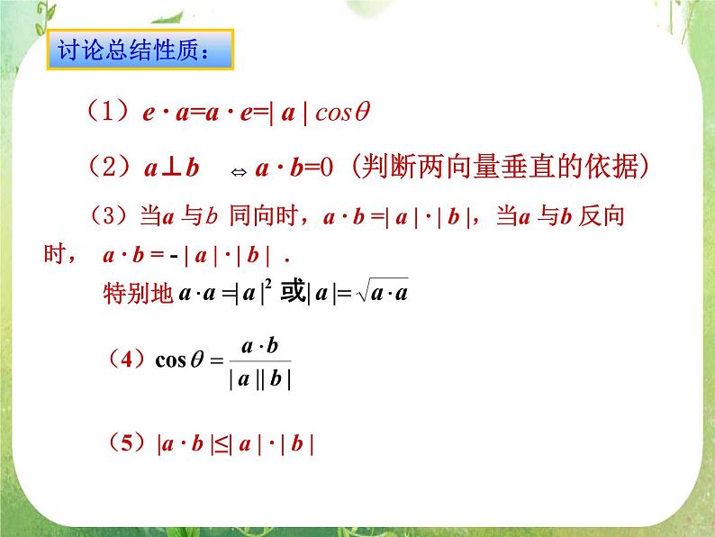 《平面向量的数量积》课件4（15张PPT）（人教A版必修4）07