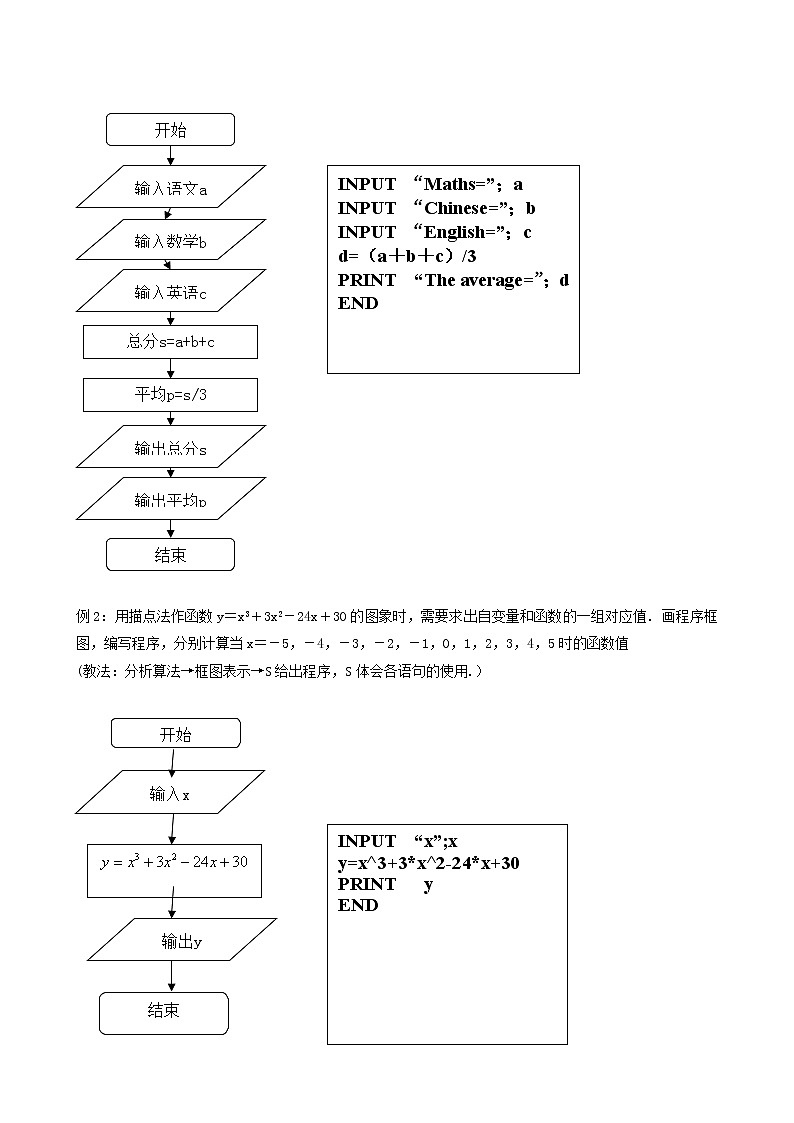 《输入、输出、赋值语句》教案403
