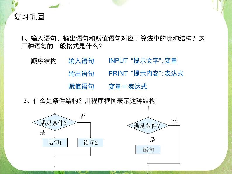 高一数学人教A版必修3课件：1.2.2 《条件语句》102