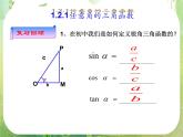 河南省平顶山市第三高级中学高一数学 1.2.1《任意角的三角函数》课件（新人教A版必修4）