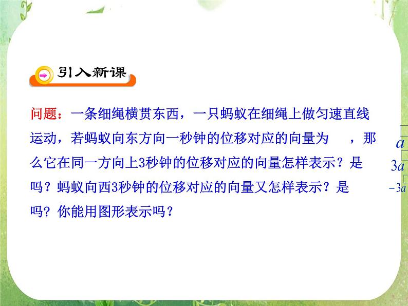 山东省冠县武训高中数学《2.2.3向量数乘运算及其几何意义》课件 新人教A版必修405