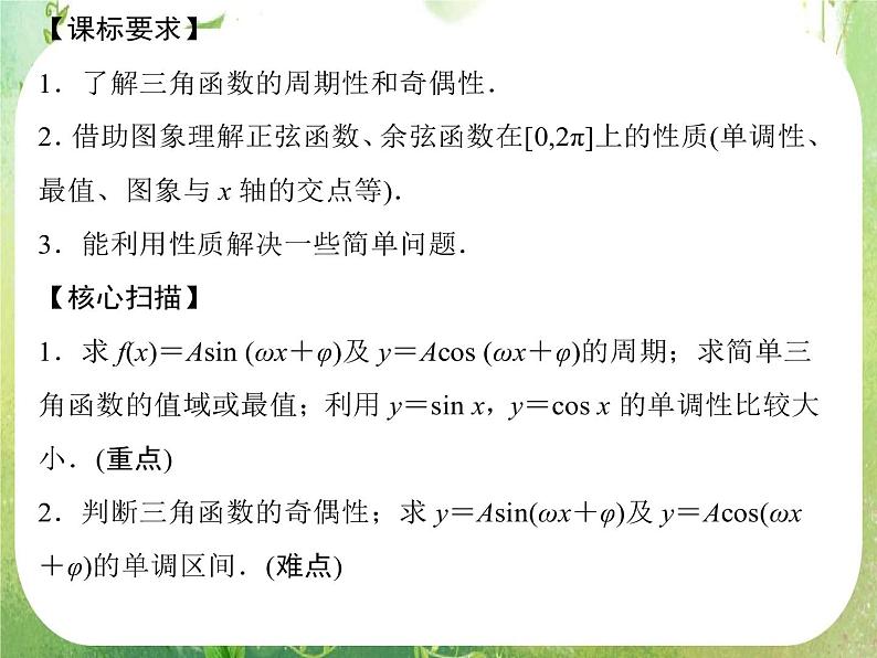 高一数学《1.4.2正弦函数、余弦函数的性质》课件3新课程（新课标人教A版）必修四02