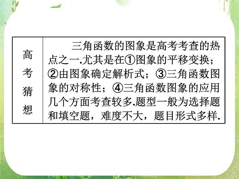 2012高考一轮复习梯度教学数学理全国版课件：4.4三角函数的图象（第1课时）03