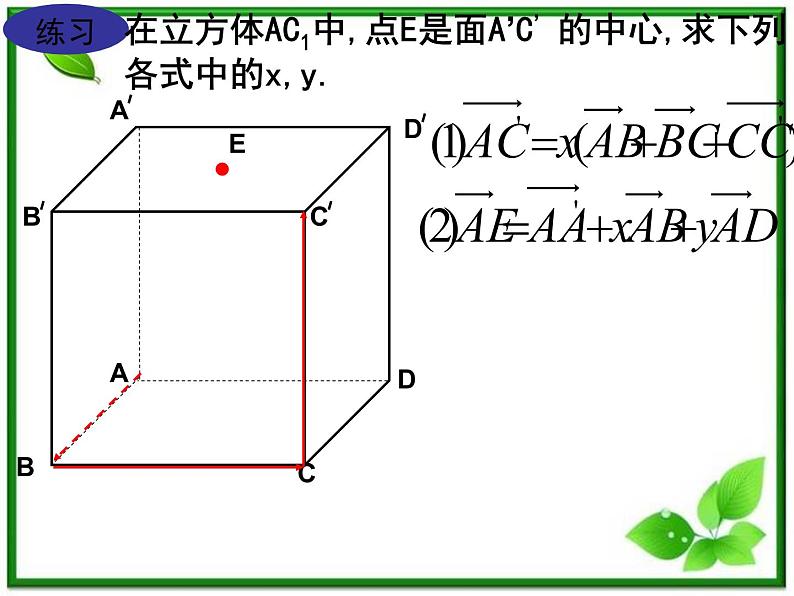 数学：3.1.2《空间向量的基本定理》课件（1）（新人教B版选修2-1）03