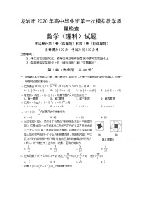 福建省龙岩市2020届高三下学期3月第一次模拟教学质量检查 数学（理） Word版含答案练习题