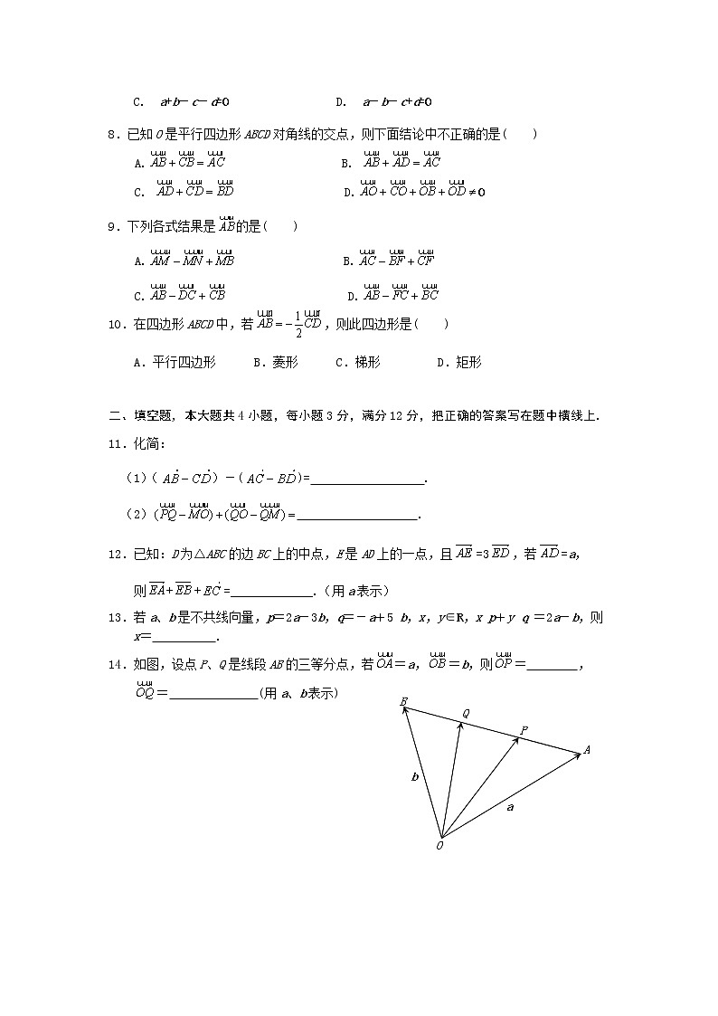 《向量的概念、表示和线性运算》综合检测 同步练习202