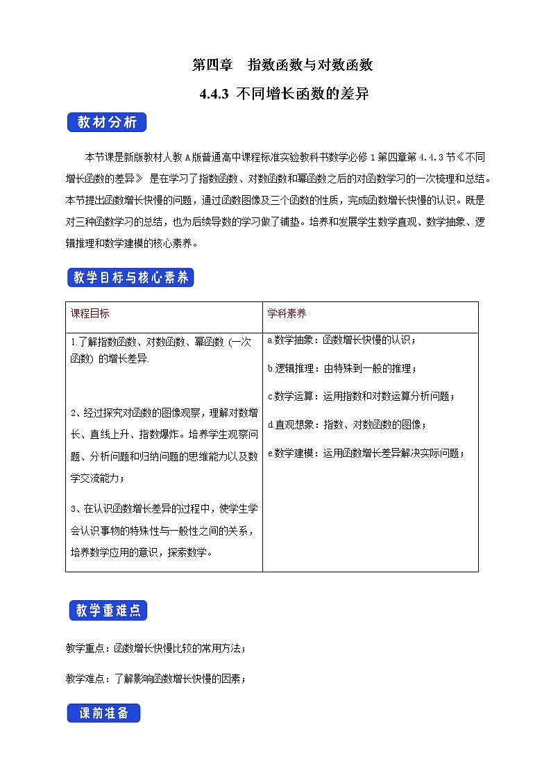 《4.4 对数函数》优秀教案教学设计01