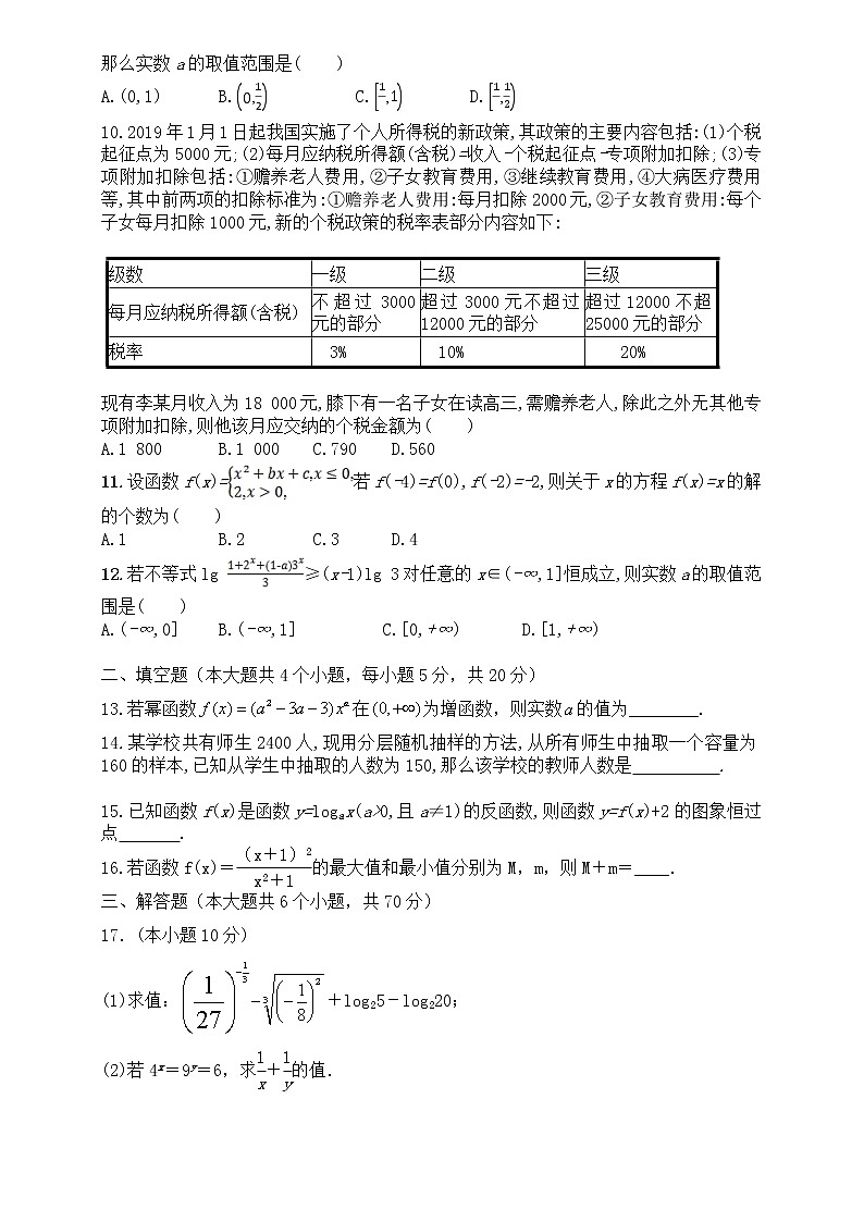 河南省沁阳市高级中学2021-2022学年高一上学期第三次月考数学试题（Word版含答案）第2页