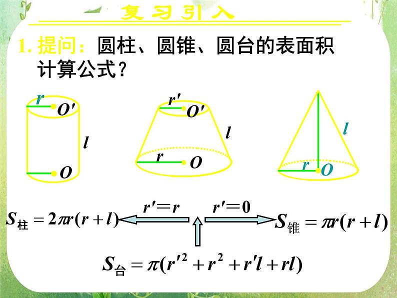 高一数学 1.3.1《柱体、锥体、台体的表面积与体积（二）》课件（新人教版A必修2）03