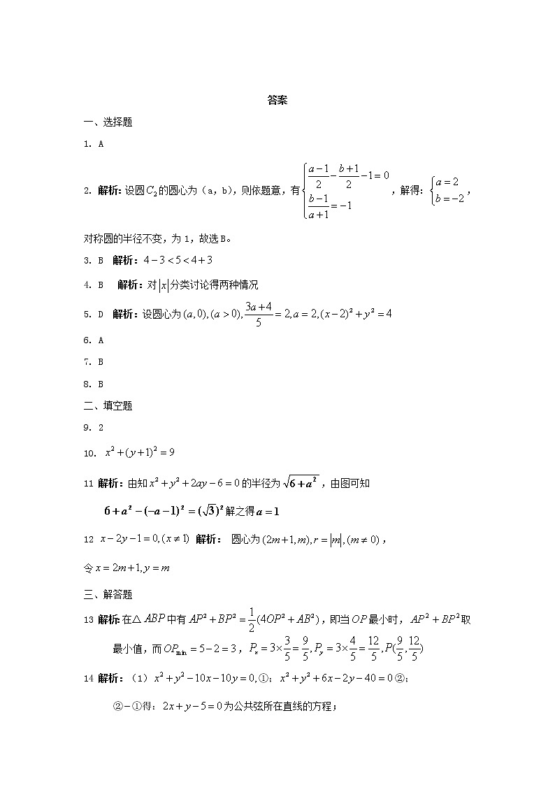 内蒙古自治区2012届高三数学单元测试19《直线的方程》理 新人教A版03