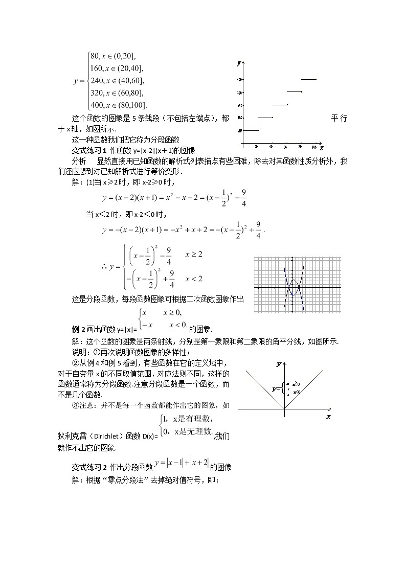 2012-2013高一数学1.2.2-2分段函数教案 新人教A版 必修102