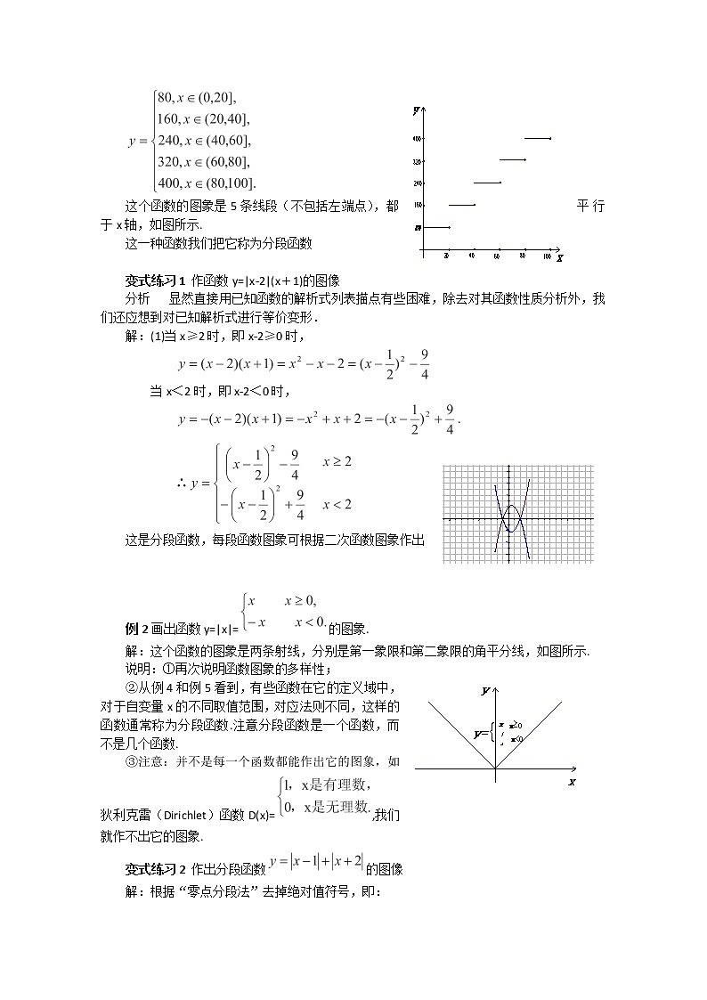 高中数学：1.2.2《函数的表达法》分段函数 教学案（新人教A版必修1）第2页