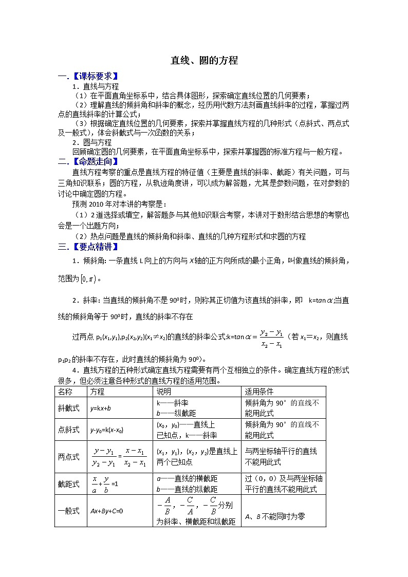 《圆的标准方程》学案4（人教A版必修2）01