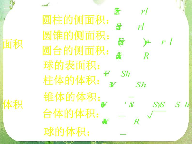 浙江省乐清市白象中学高中数学人教新课标A版必修二《空间几何体单元复习》课件学案04