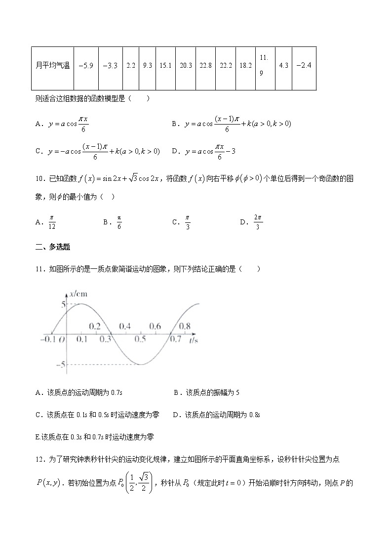 1.8三角函数的简单应用-【课时分层练】2020-2021学年高一数学同步备课系列【中档题】（北师大2019版第二册）03