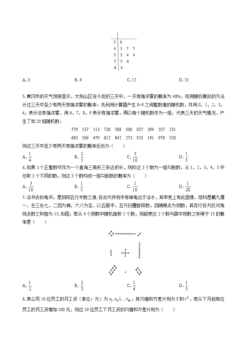 精品试卷：2020-2021学年高一数学下学期期中测试卷（北师版2019）02（测试范围：必修第一册第6章统计+第7章概率）（原卷版）第2页