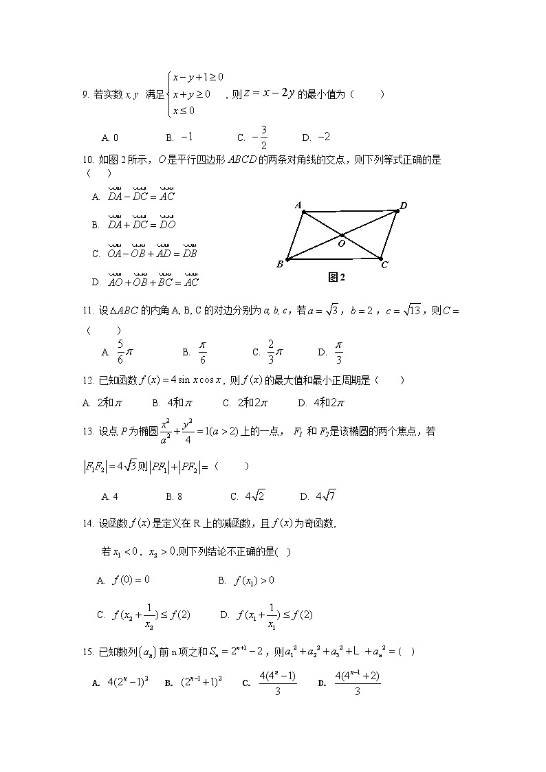 2018年1月广东省学业水平考试数学试题含答案02