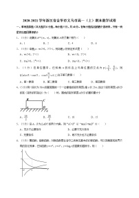 2020-2021学年浙江省金华市义乌市高一（上）期末数学试卷