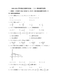 2020-2021学年浙江省嘉兴市高一（上）期末数学试卷