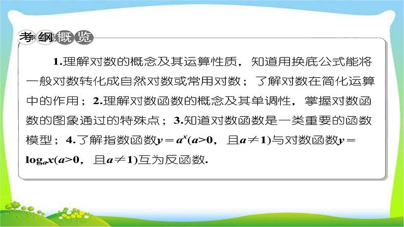 新课标版高考数学理科总复习2.7对数函数课件PPT第2页