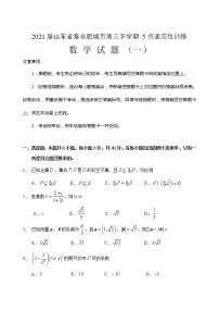 2021届山东省泰安肥城市高三下学期5月适应性训练数学试题（一）