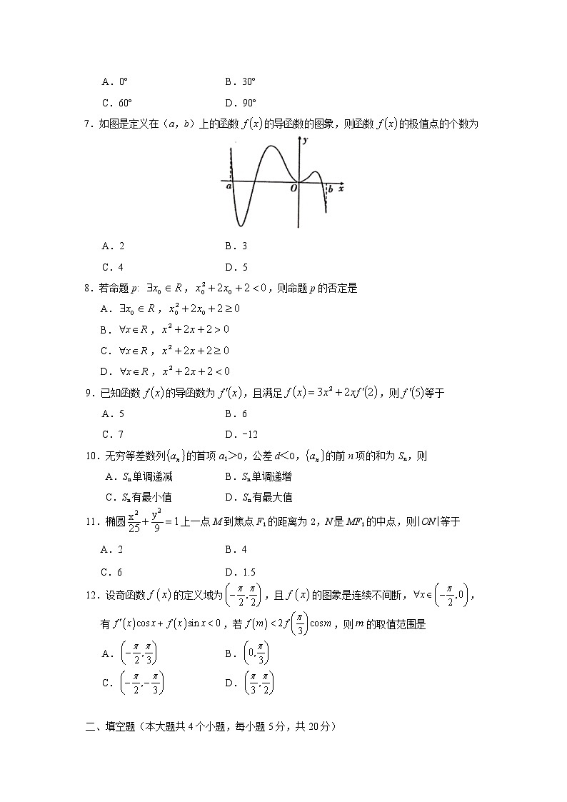 湖南省长沙市雨花区2019-2020学年高二上学期期末考试数学含答案第2页