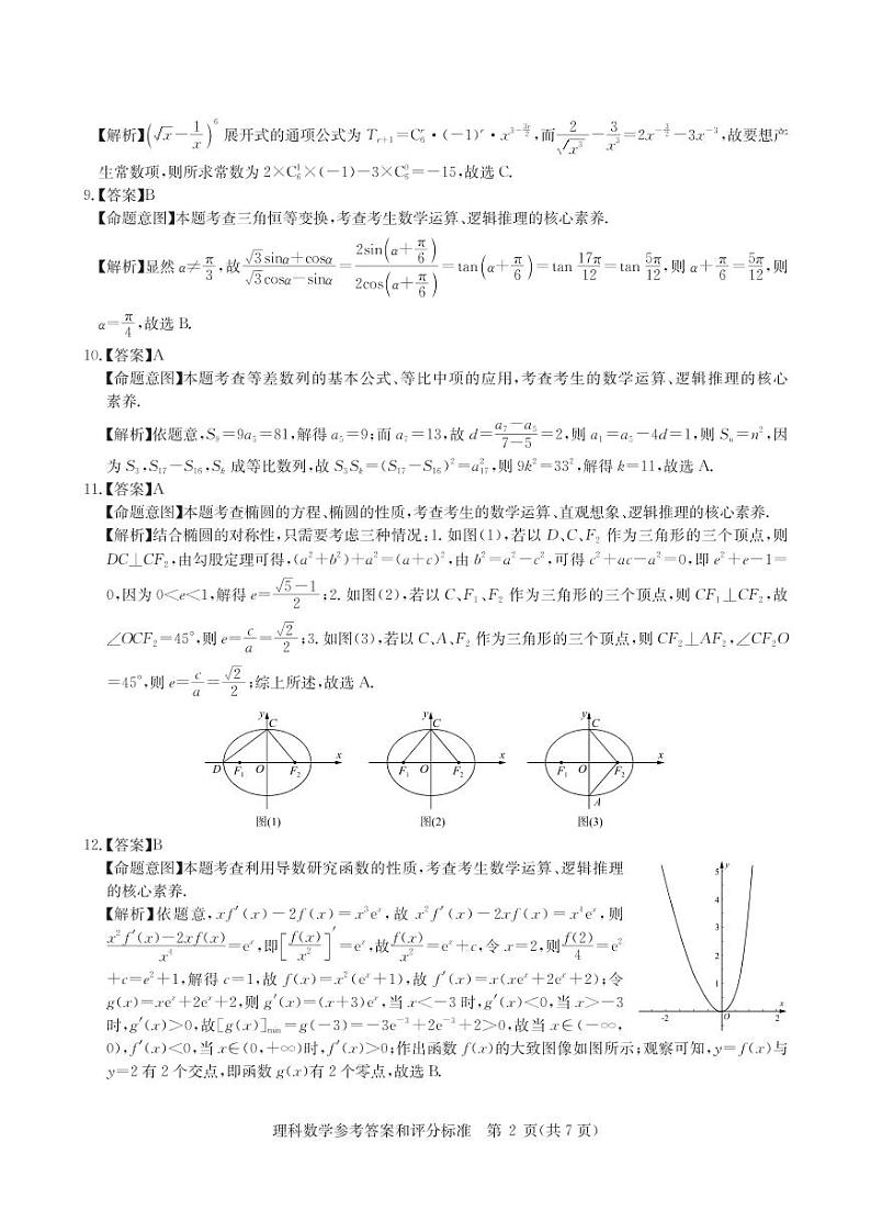 理数答案--2021届11月高三教学质量测评第2页