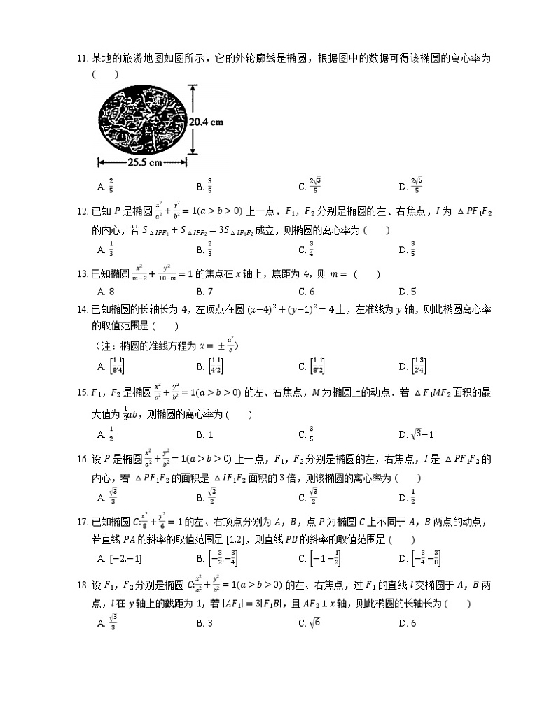 【备战2022】高考数学选择题专题强化训练：椭圆的基本量与方程第2页