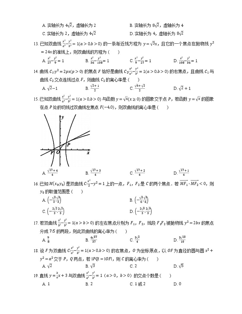 【备战2022】高考数学选择题专题强化训练：双曲线的基本量与方程第2页