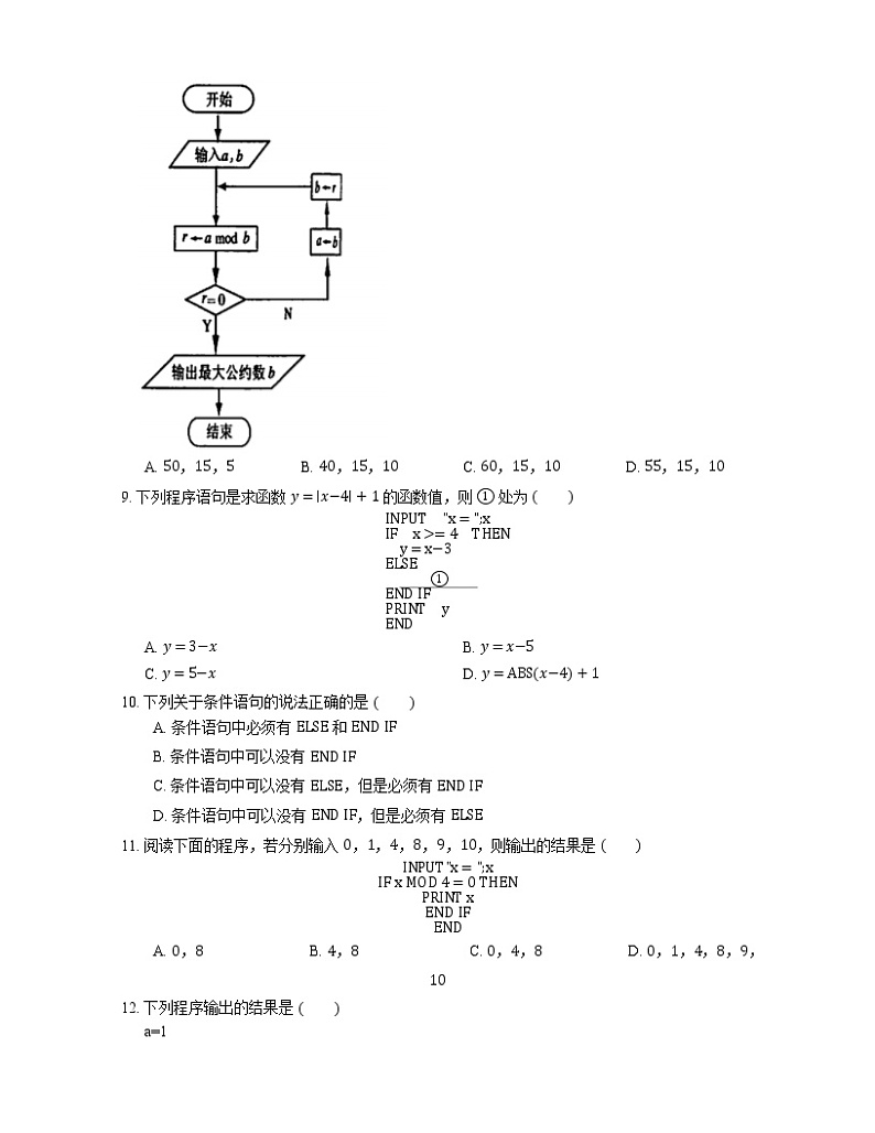 【备战2022】高考数学选择题专题强化训练：算法与框图02