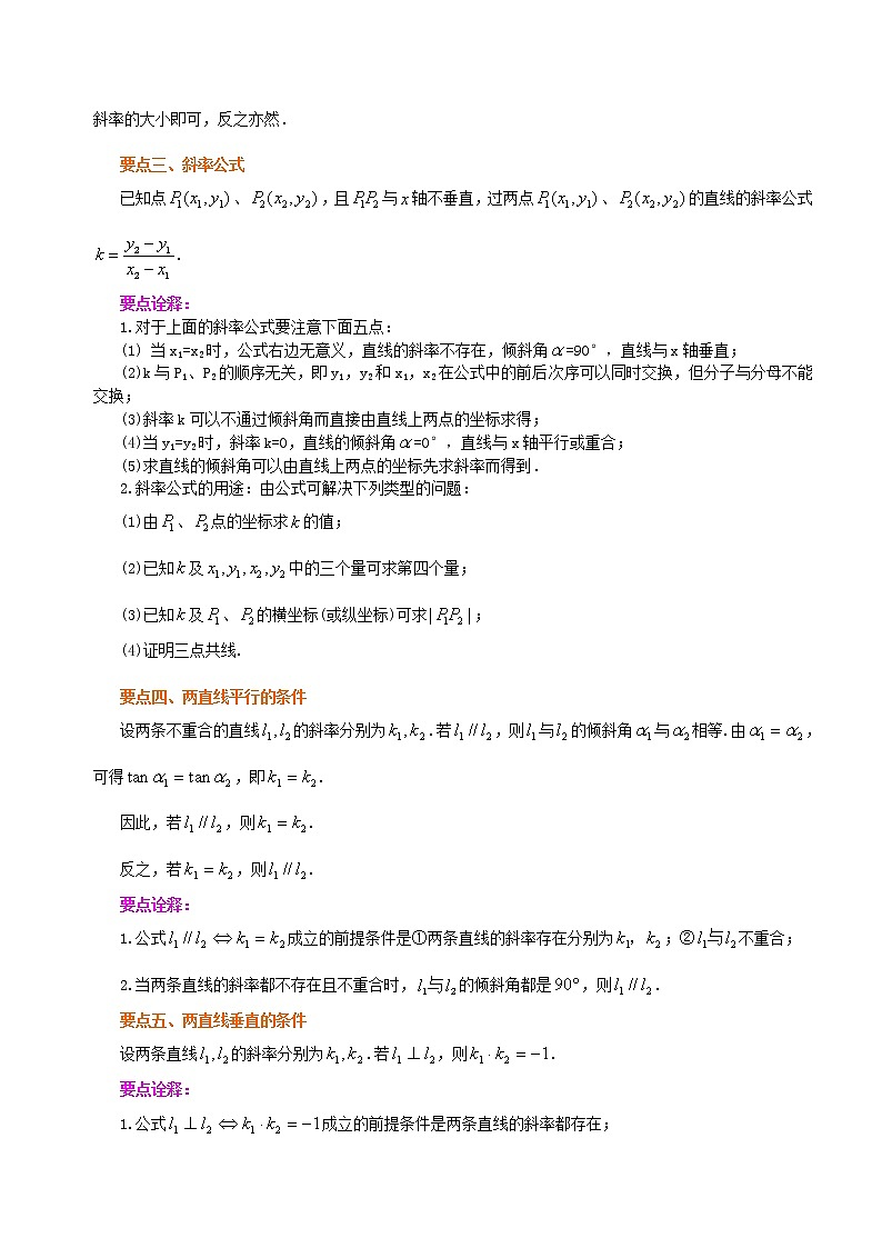 知识讲解_直线的倾斜角与斜率_基础练习题02