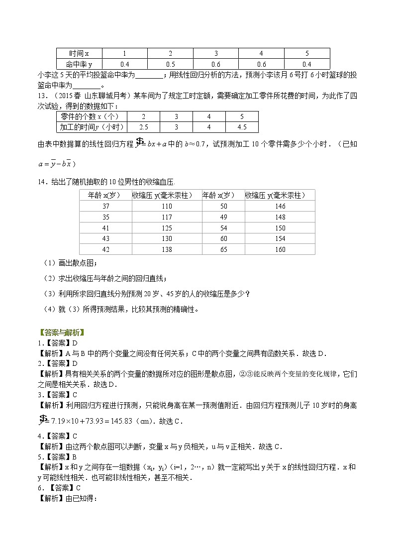 巩固练习_变量间的相关关系_基础第3页