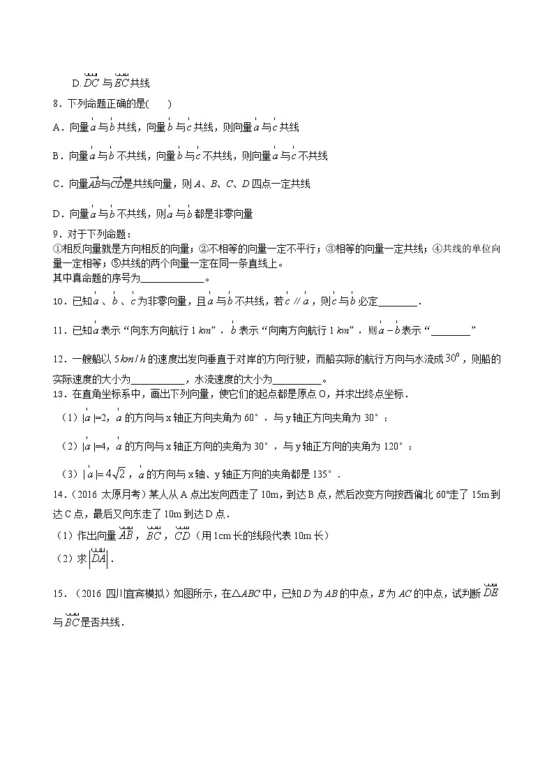 巩固练习_平面向量的实际背景及基本概念_基础第2页