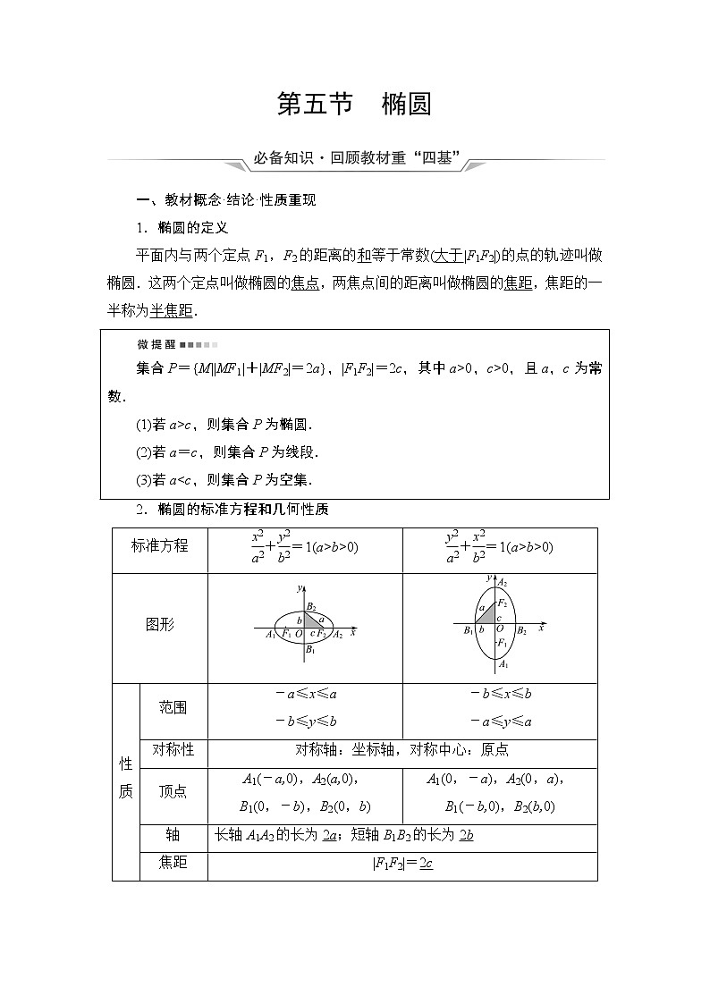 第8章 第5节　椭圆教案第1页