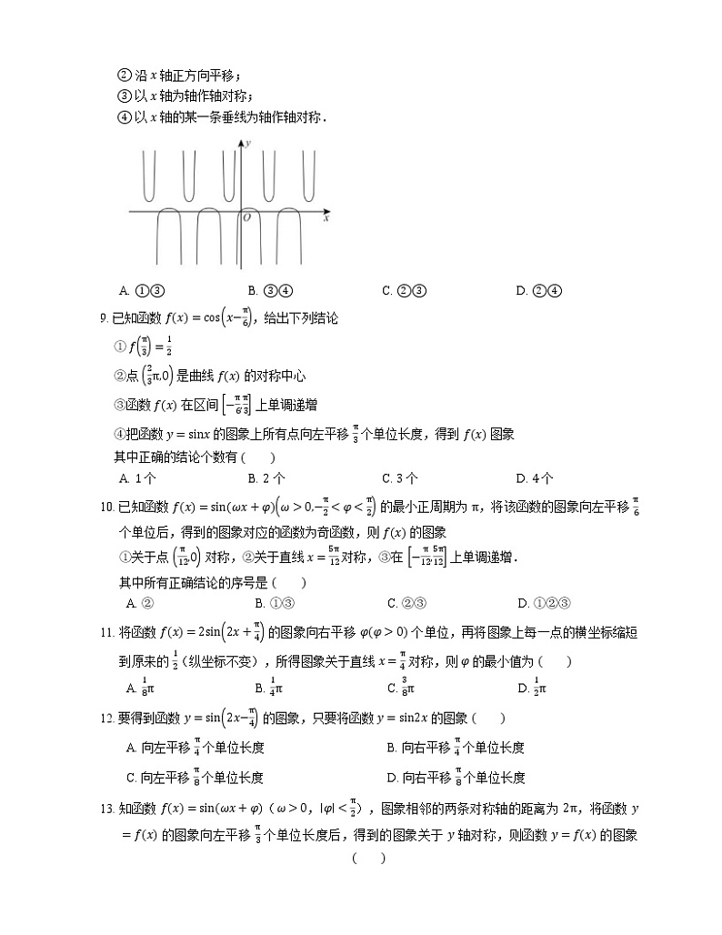 2022届高考大一轮复习知识点精练：三角函数的图象变换第2页