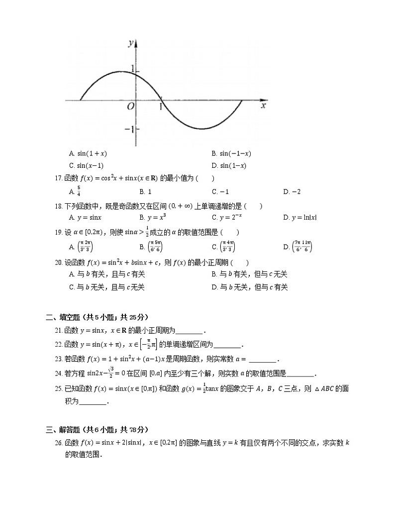 2022届高考大一轮复习知识点精练：正弦函数的性质03