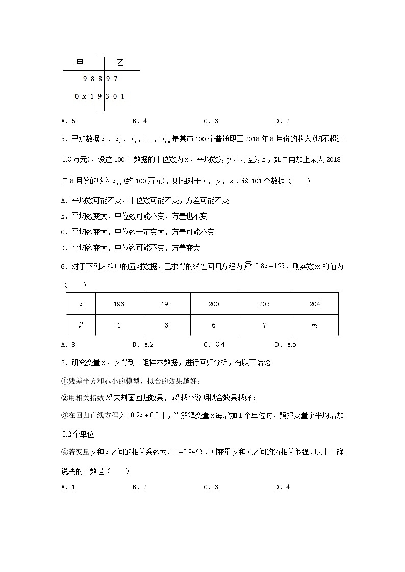 2022年高考数学(文数)二轮复习选择填空狂练12《统计与统计案例》（原卷版解）第2页