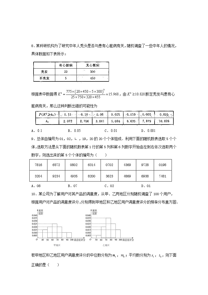 2022年高考数学(文数)二轮复习选择填空狂练12《统计与统计案例》（原卷版解）第3页